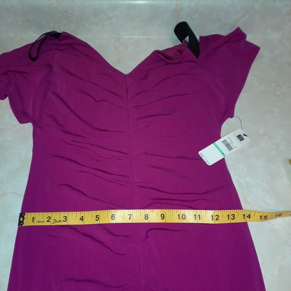 Laundry by Design One-Shoulder Ruched Plum Dress - Picture 2 of 11
